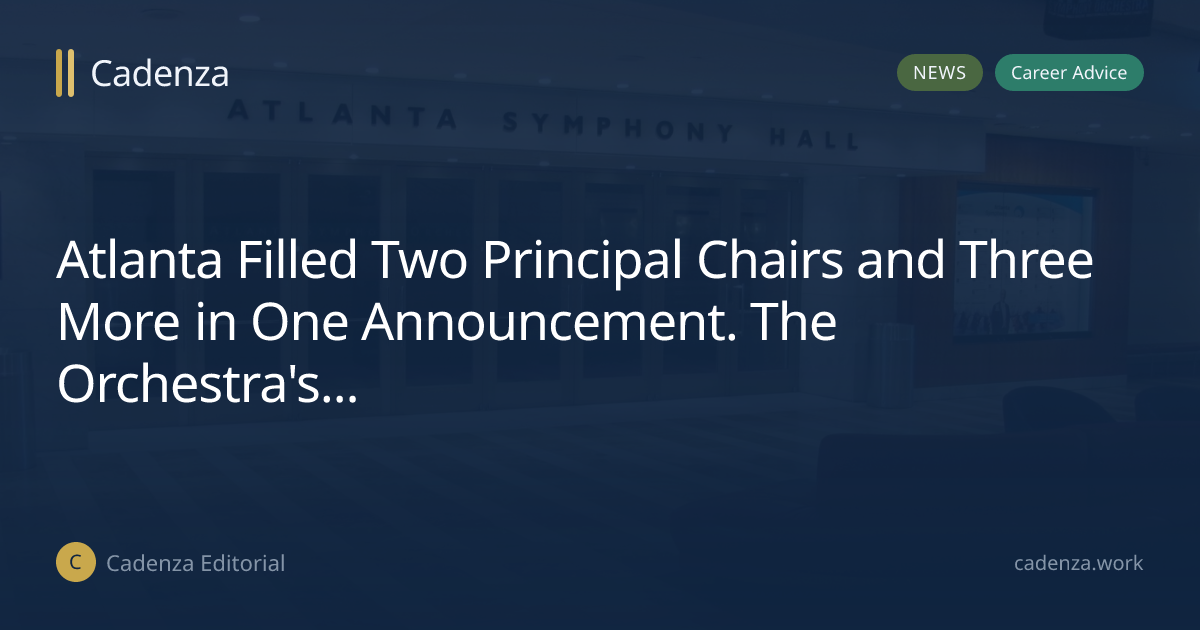 Atlanta Filled Two Principal Chairs and Three More in One Announcement ...