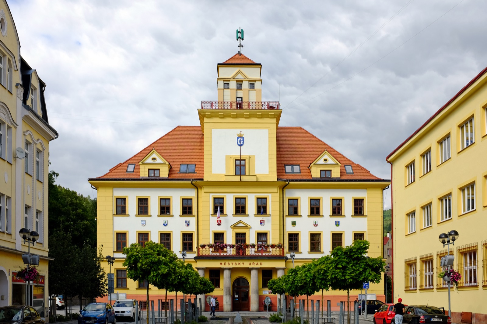 Kraslice town hall, West Bohemia, Czech Republic — the home of AMATI Kraslice and three hundred and fifty years of Bohemian wind-instrument craft